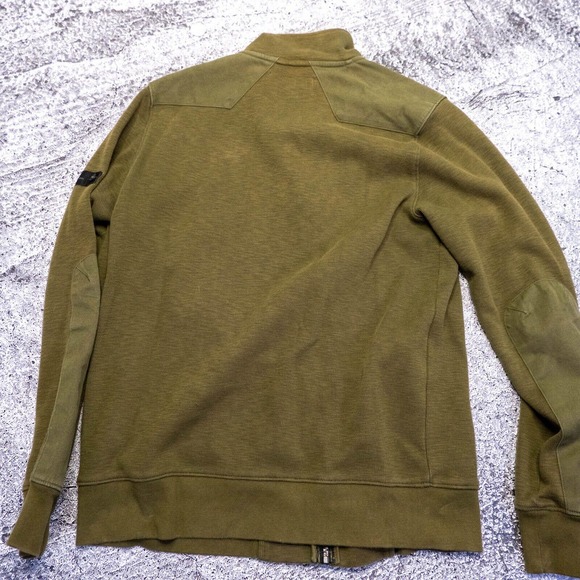 Ben Sherman Mens Jacket Size M Green Knit Nylon & Cotton Bomber Style Jacket - Picture 12 of 14